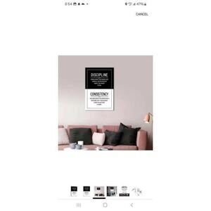 Motivational Canvas Wall Art - Discipline & Consistency 24W x 36H